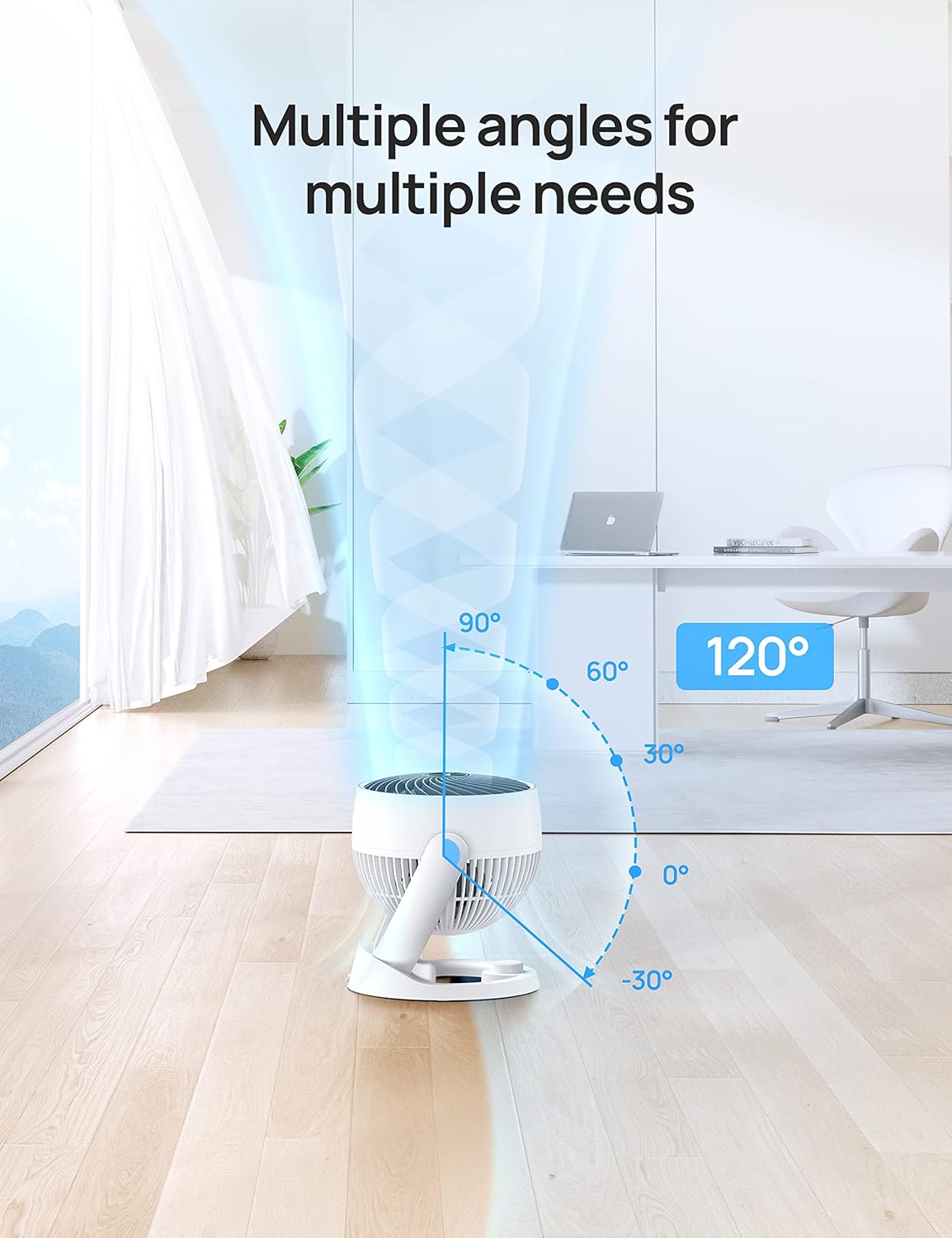 Dreo Table Air Circulator Fans Desktop Fan 70ft Powerful Airflow 28db Quiet 120° Adjustable Tilt 3 Speeds