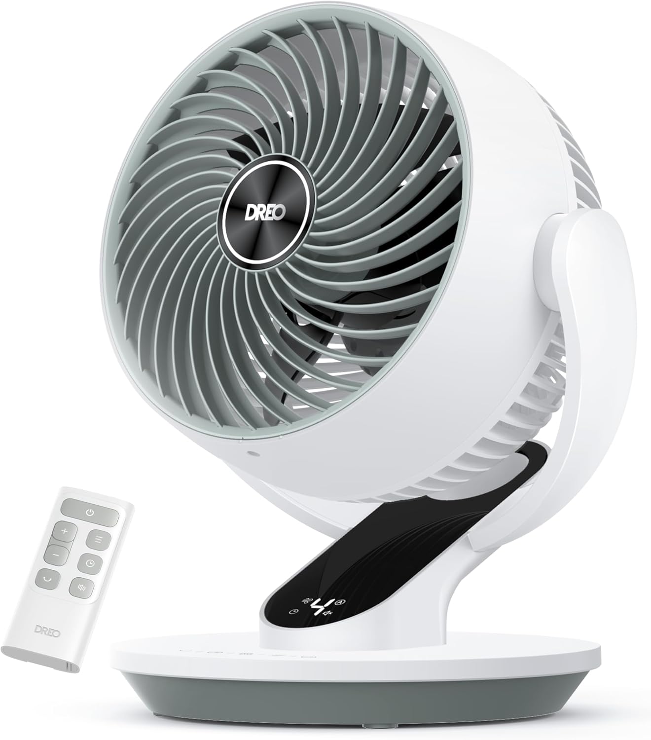 Dreo Fan for Bedroom, 13-Inch Oscillating Table Air Circulator Fan for Whole Room, 120° Tilt Adjustment, 28dB Ultra-Quiet, 70ft Powerful Airflow, 4 Speeds Desk Fans with Remote for Home, Office