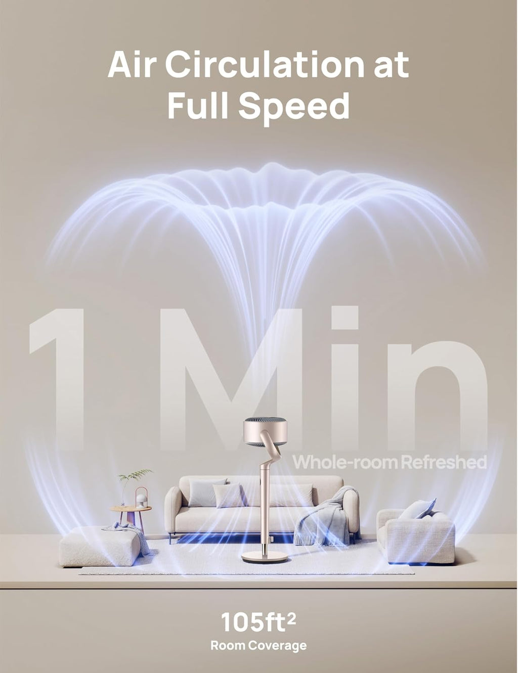 Dreo Smart Fan 120° +120° Omni-Directional Oscillating Fans Pedestal Fan Floor Fans