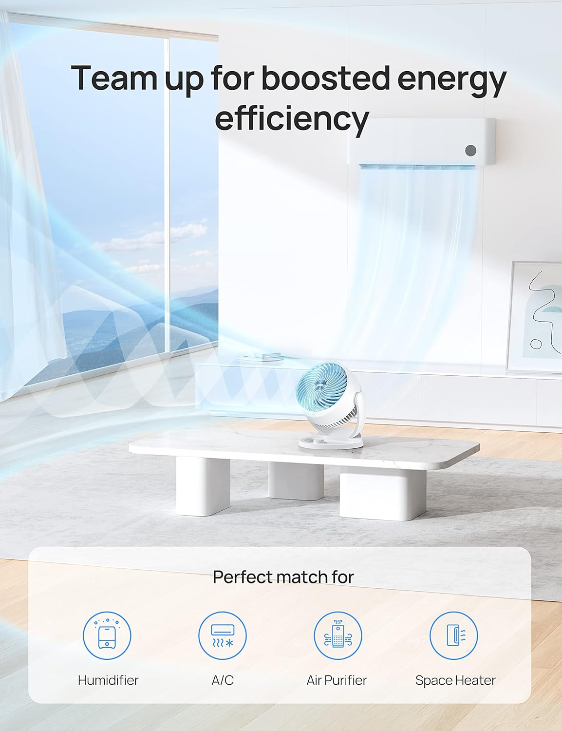 Dreo Table Air Circulator Fans Desktop Fan 70ft Powerful Airflow 28db Quiet 120° Adjustable Tilt 3 Speeds