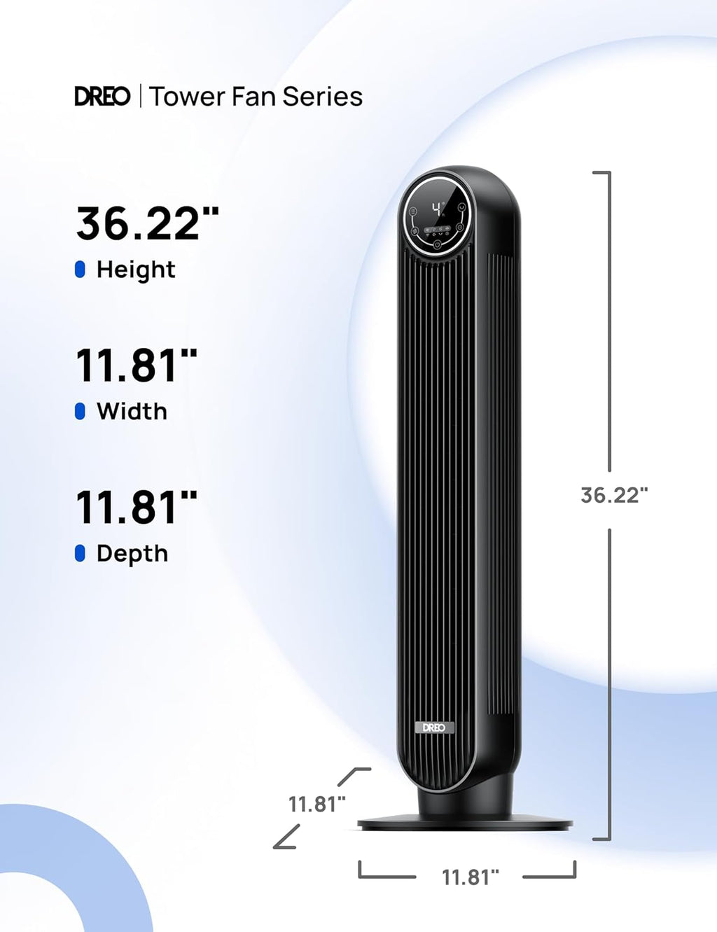 Dreo Nomad One Tower Fan Floor Fan Bladeless Standing Fan