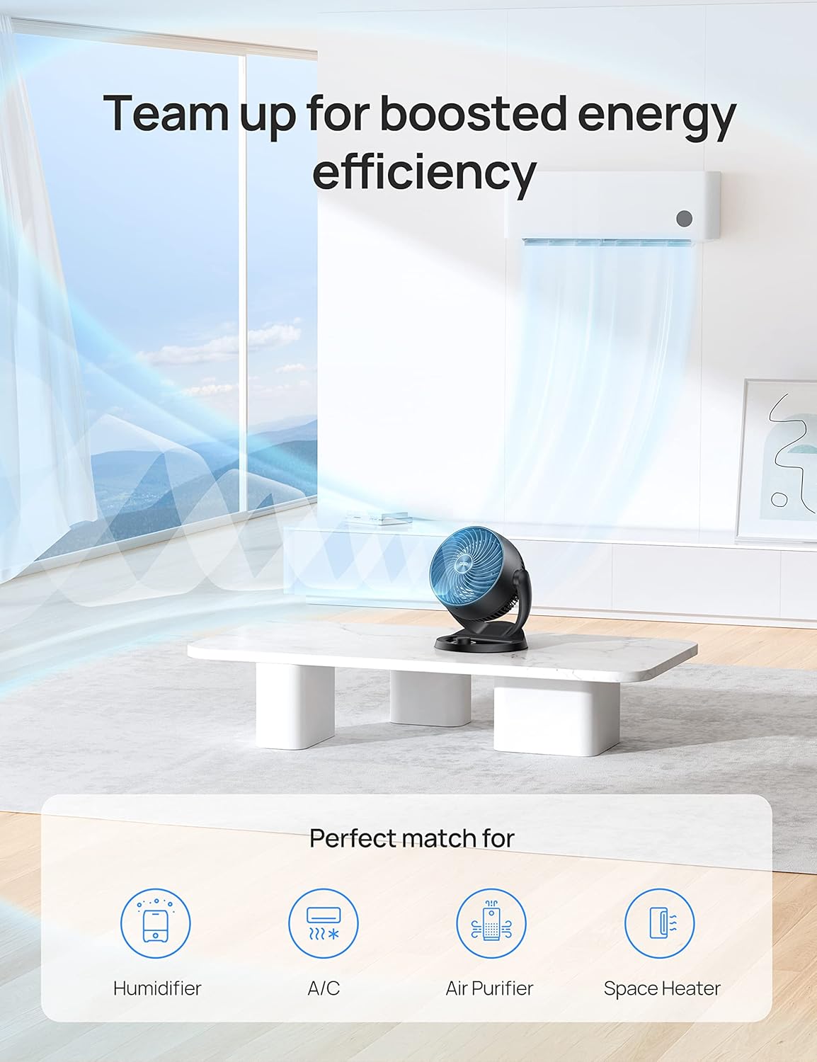 Dreo Table Air Circulator Fans Desktop Fan 70ft Powerful Airflow 28db Quiet 120° Adjustable Tilt 3 Speeds