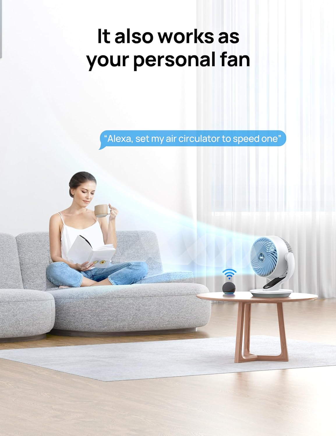 Dreo Fan for Bedroom, 13-Inch Oscillating Table Air Circulator Fan for Whole Room, 120° Tilt Adjustment, 28dB Ultra-Quiet, 70ft Powerful Airflow, 4 Speeds Desk Fans with Remote for Home, Office