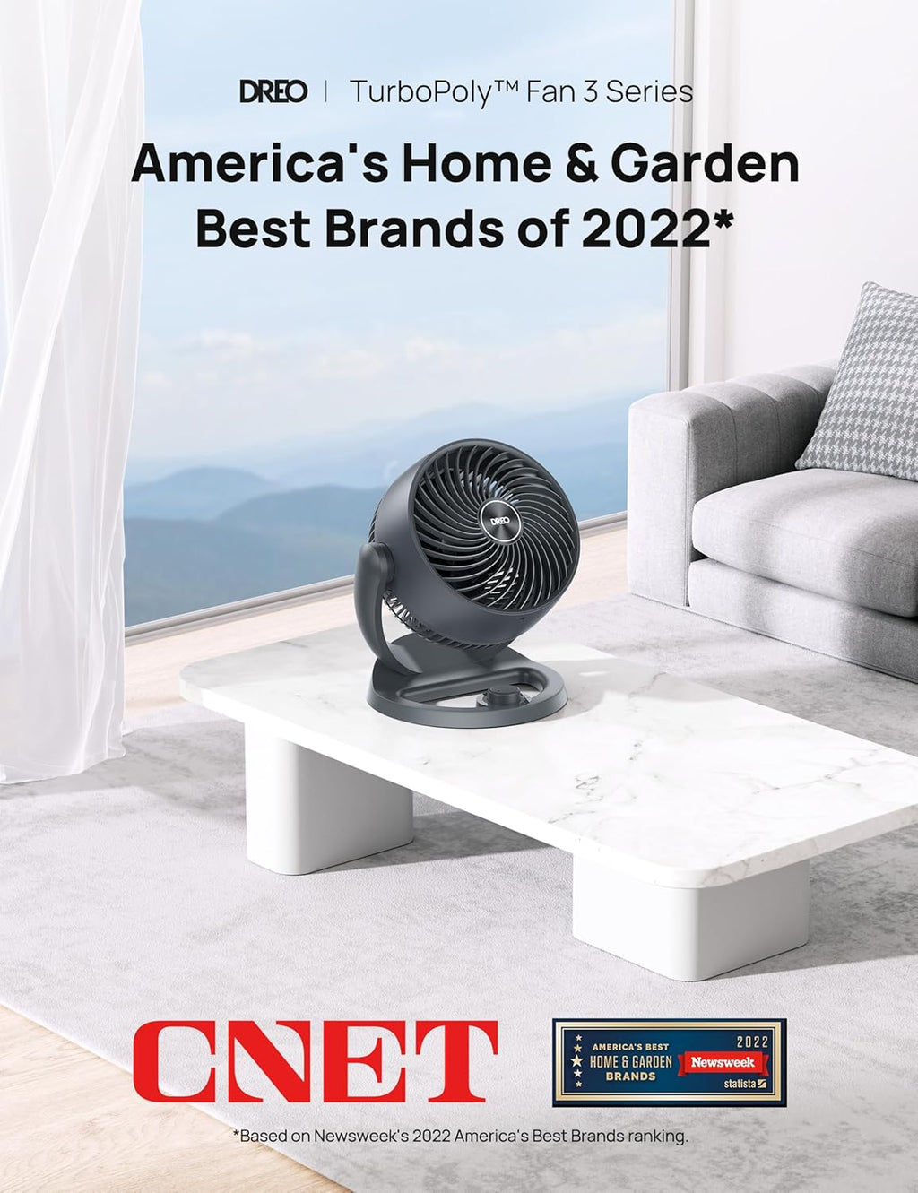 Dreo Table Air Circulator Fans Desktop Fan 70ft Powerful Airflow 28db Quiet 120° Adjustable Tilt 3 Speeds