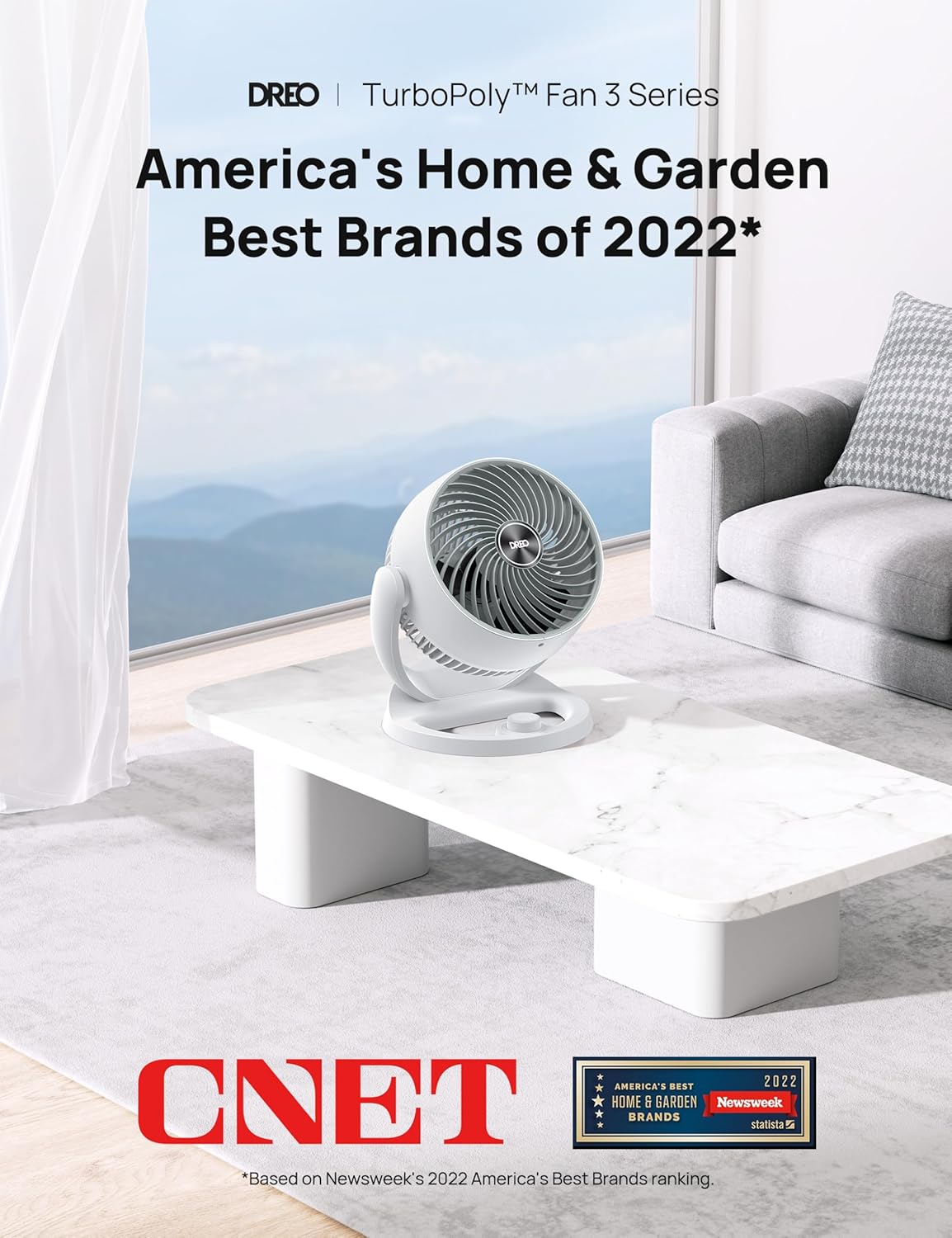 Dreo Table Air Circulator Fans Desktop Fan 70ft Powerful Airflow 28db Quiet 120° Adjustable Tilt 3 Speeds