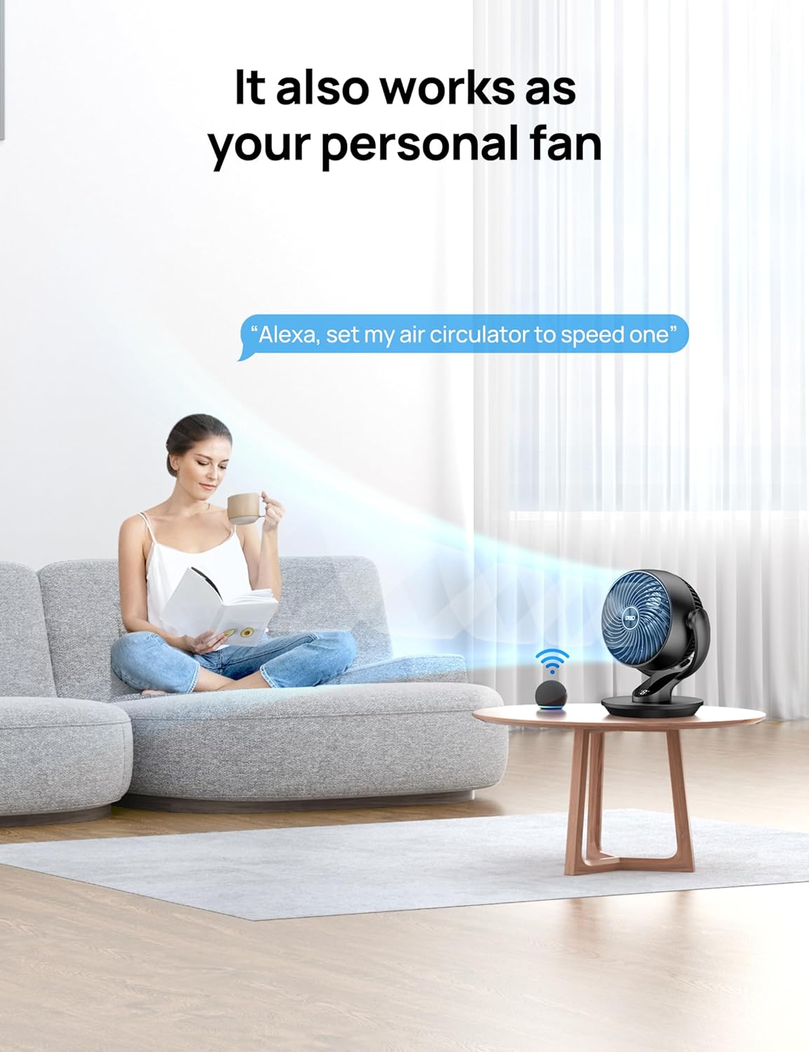 Dreo Fan for Bedroom, 13-Inch Oscillating Table Air Circulator Fan for Whole Room, 120° Tilt Adjustment, 28dB Ultra-Quiet, 70ft Powerful Airflow, 4 Speeds Desk Fans with Remote for Home, Office