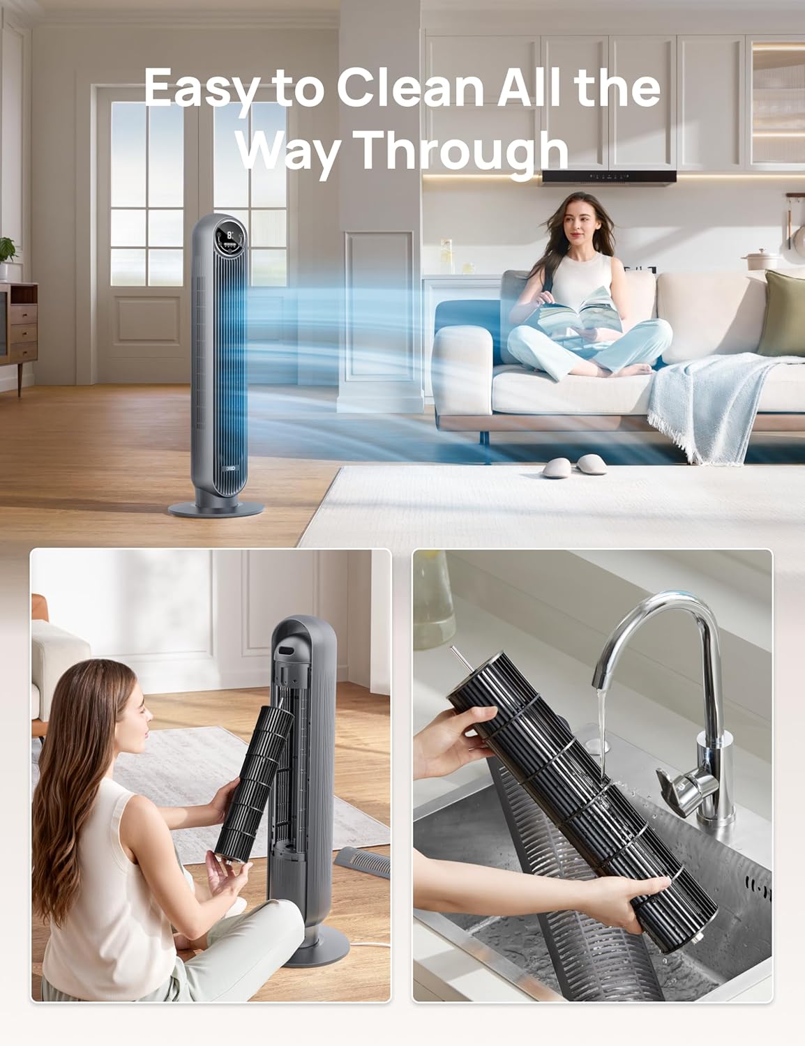 Dreo Nomad One Tower Fan Floor Fan Bladeless Standing Fan