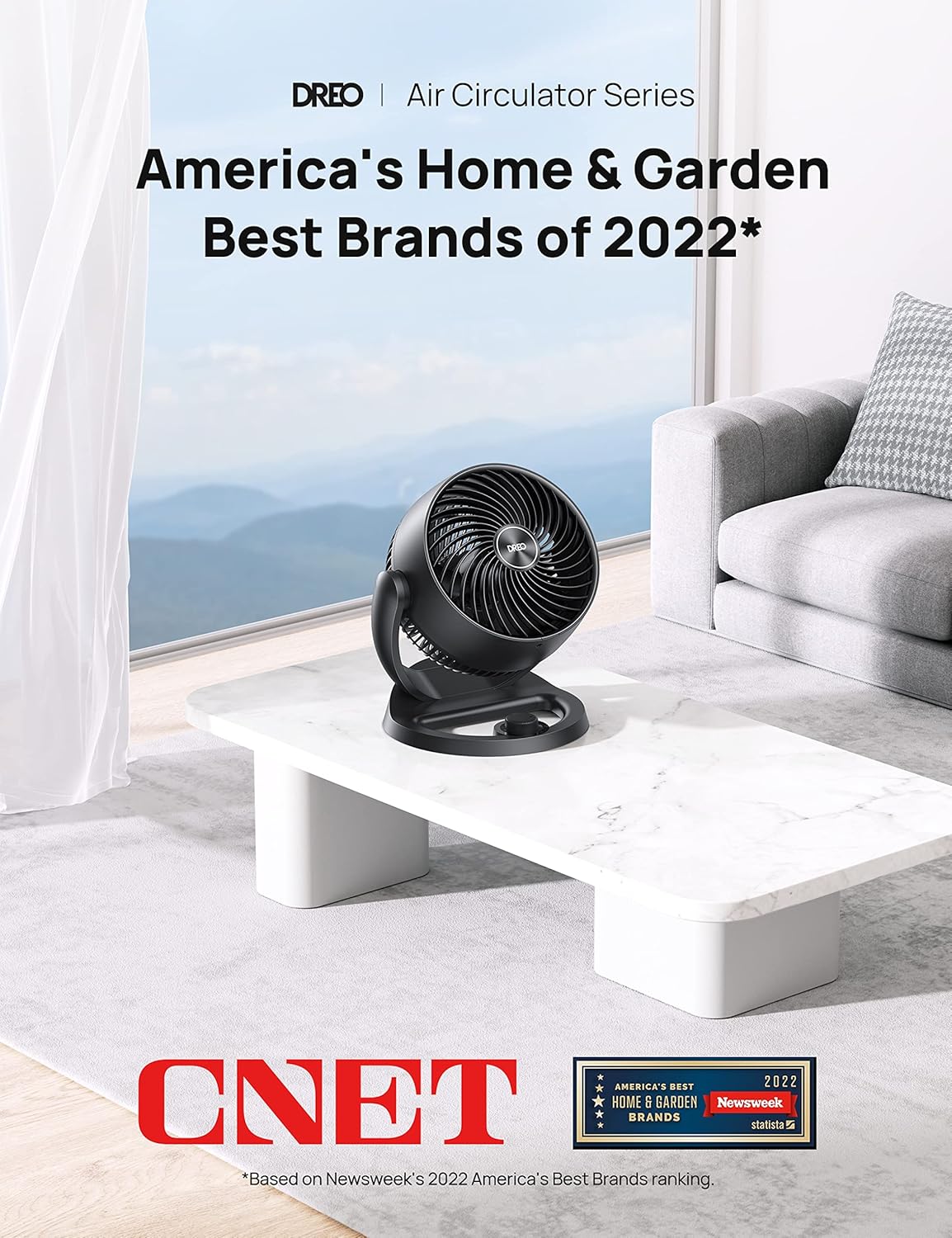 Dreo Tower Fan for Bedroom, 90° Oscillating Standing Fan, 30ft far, 28dB Quiet for Sleep, 6 Speeds, 4 Modes, 12H Timer, 42 Inch, Bladeless, Remote, for Home, Office, Room, Cruiser Pro T1