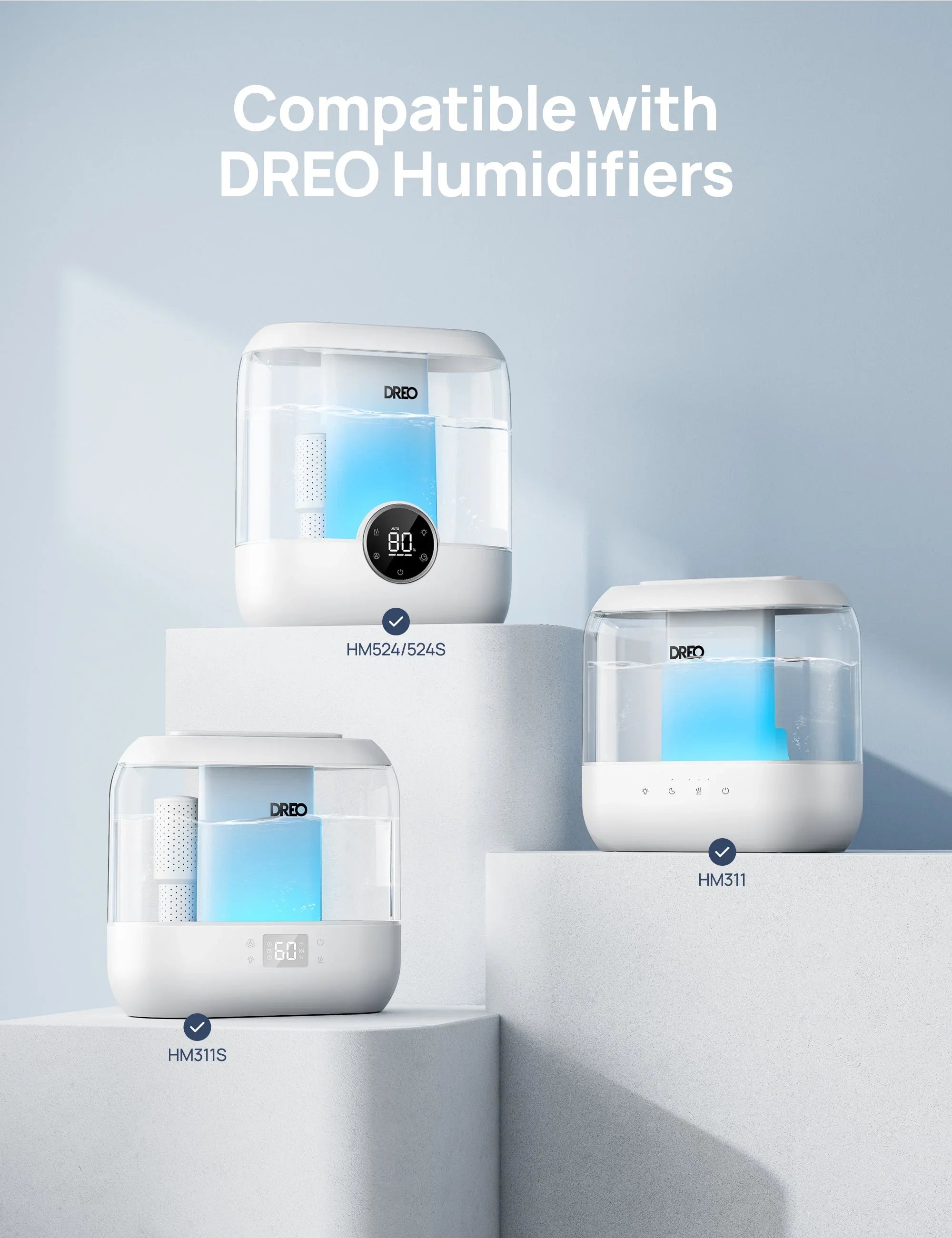 Demineralization Cartridge for Humidifiers - 3-Pack,Compatible with Dreo Humidifiers HM311/311S/524/524S/306 - DREO